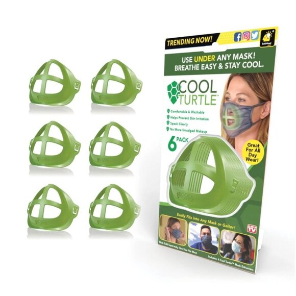 5/$20 NEW 6Pk Reusable Cool Turtle Face Mask Guard - Picture 2 of 8